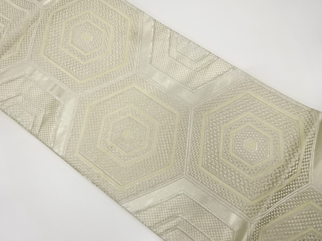 アンティーク　重ね亀甲模様織り出し袋帯(材料)